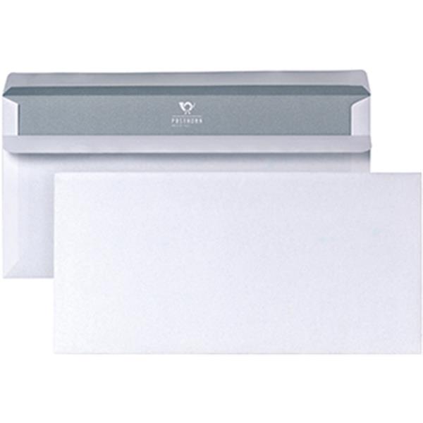 Preview: Briefhüllen DL oF/sk weiß 75g mit grauem Innendruck  Packung 1000 Stk.
