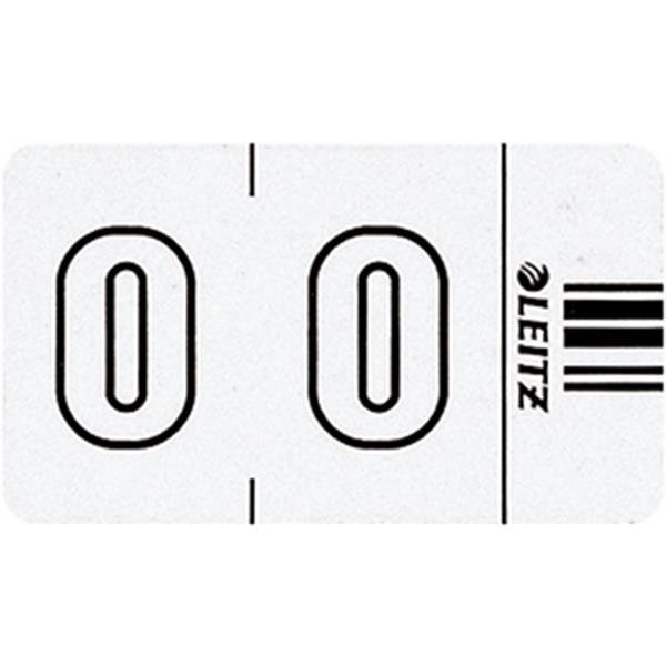 Preview: Leitz Ziffernsignal 0 Orgacolor weiß 23x30mm                100 St./Pack.