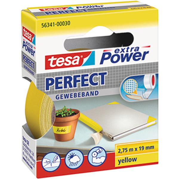 Preview: Tesa Gewebeband gelb 19mmx2.75m extra Power