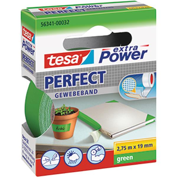 Preview: Tesa Gewebeband grün 19mmx2.75m extra Power