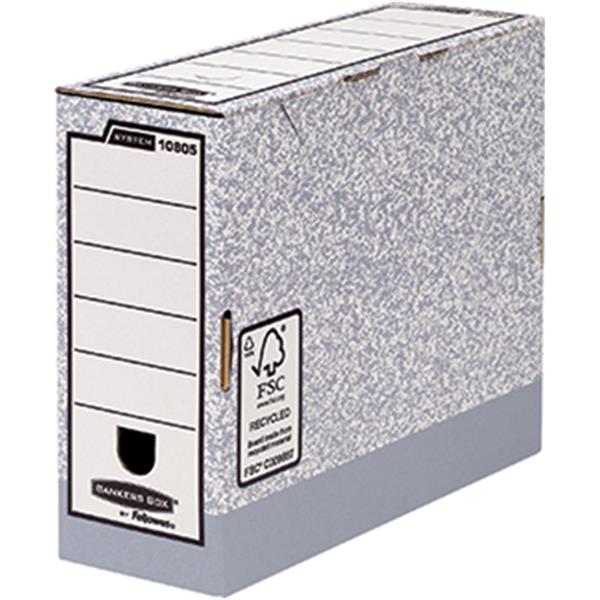 Preview: Archivschachtel A4 100mm grau/weiß Bankers Box