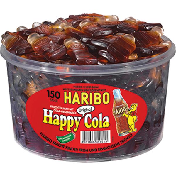 Preview: Haribo Fruchtgummi Happy Cola Dose 150 Stück