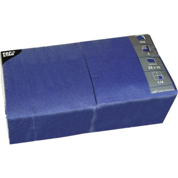 Preview: Serviette 33x33cm 3lagig d.blau 250 St./Pack.