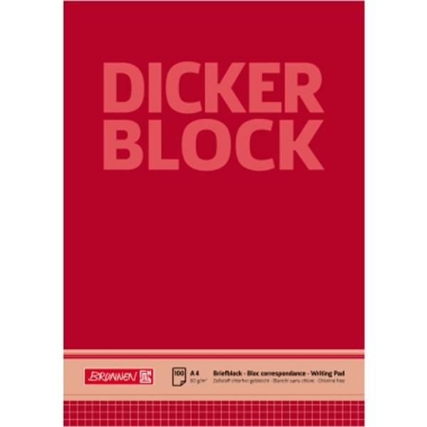 Preview: Briefblock A4 kariert 100 Blatt 60g Dicker Block Brunnen