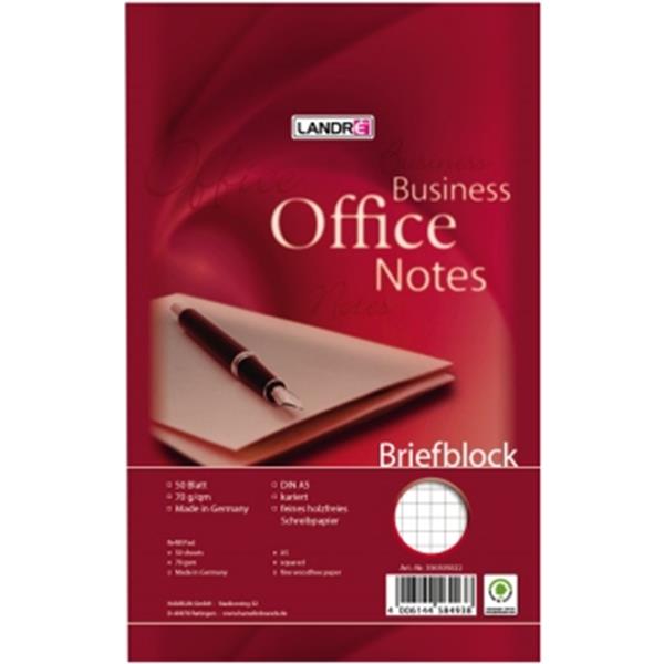 Preview: Briefblock A4 WORK kariert 50Blatt Landre