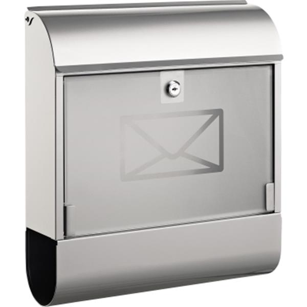 Preview: Briefkasten mit Zeitungshalter.Regen dach u.Glastür Metall lackiert ALCO