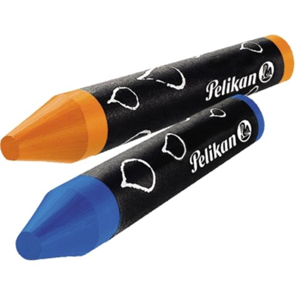 Preview: Pelikan Wachsmalstifte im Etui blau 8farbig mit runder Spitze+Schaber