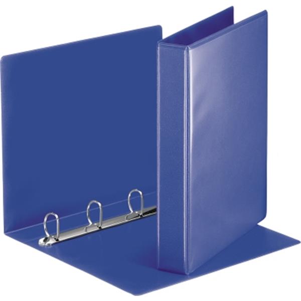 Preview: Ringbuch A4 blau 4Ringe-30mm mit Tasche auf Vorderdeckel + Rücken