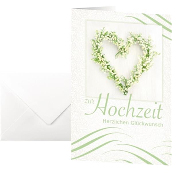 Preview: Anlass-Karten ''Hochzeit'' 115x170mm inkl.weiße Umschläge   Pack 10 Stück
