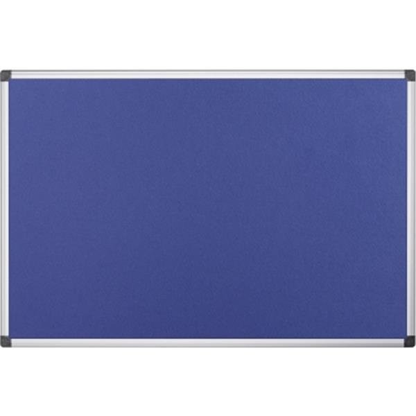 Preview: Pinnwand Maya Filz 180x120cm blau bi-Office Aluminiumrahmen