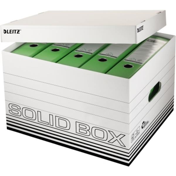 Preview: Leitz Archiv-Container Solid weiß L +Deckel 34.6 x 30.5 x 45 cm (BxHxT)