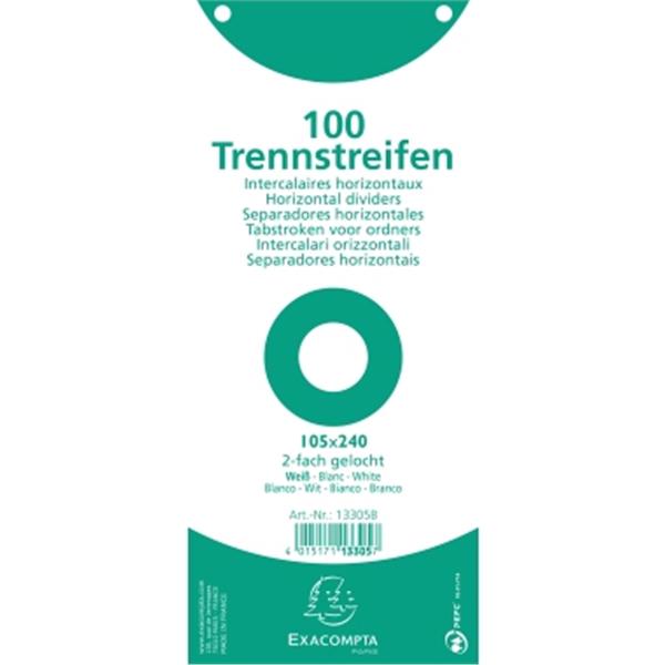 Preview: Trennstreifen weiß 10.5x24cm 180g Exacompta               100St./Pack.