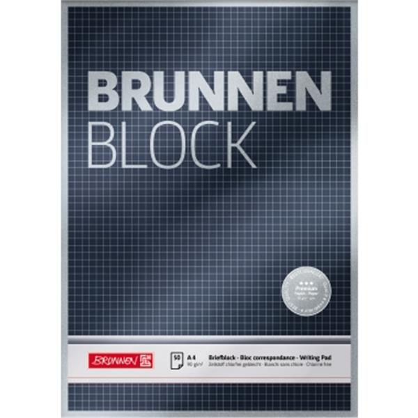 Preview: Briefblock A4 kariert 50 Blatt 90g Premium Brunnen