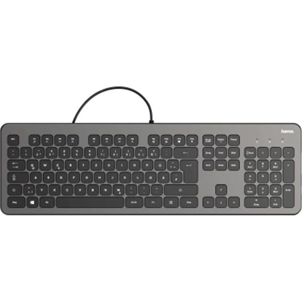 Preview: Hama Tastatur KC-700 anthra./schwarz Anschluss: USB-A-Stecker Kabel 1.8m