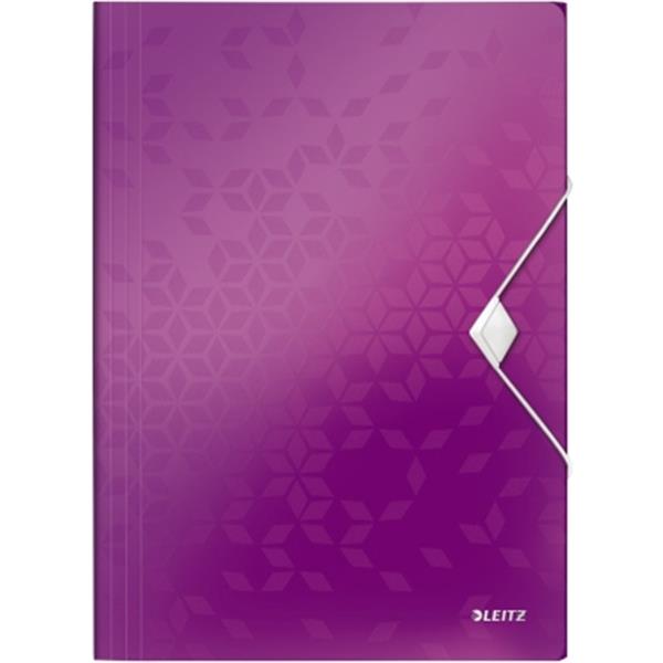 Preview: Eckspannermappe violett-metallic A4 PP Wow für 150 Blatt