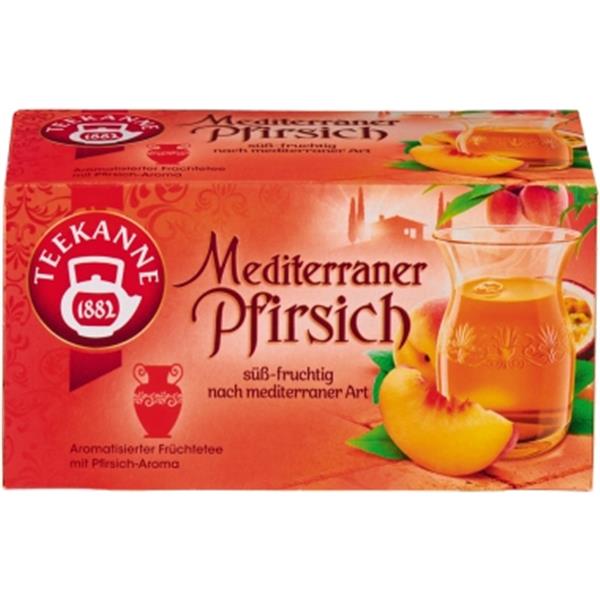 Preview: Teekanne Tee Mediterraner Pfirsich einzeln kuvertiert    Pack 20 Beutel