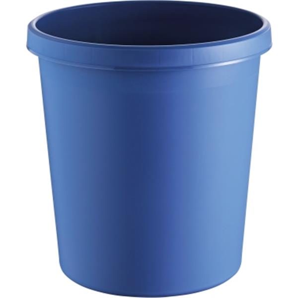 Preview: Papierkorb 30 Liter blau Kunststoff umlaufendes Griffrand