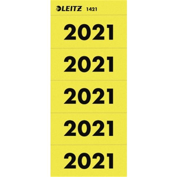 Preview: Inhaltsschilder 2021 60x25.5mm gelb selbstklebend   Packung 100 Schilder