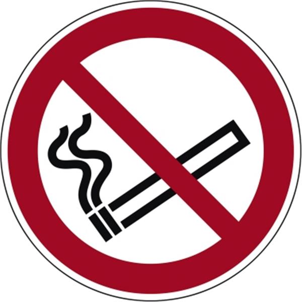 Preview: Hinweisschild Rauchen verboten ISO 7010 rund 200mm PVC