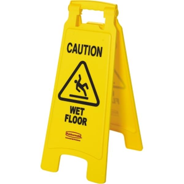 Preview: Warnschild ''Caution Wet Floor'' gelb 2-seitig Höhe 67cm Rubbermaid