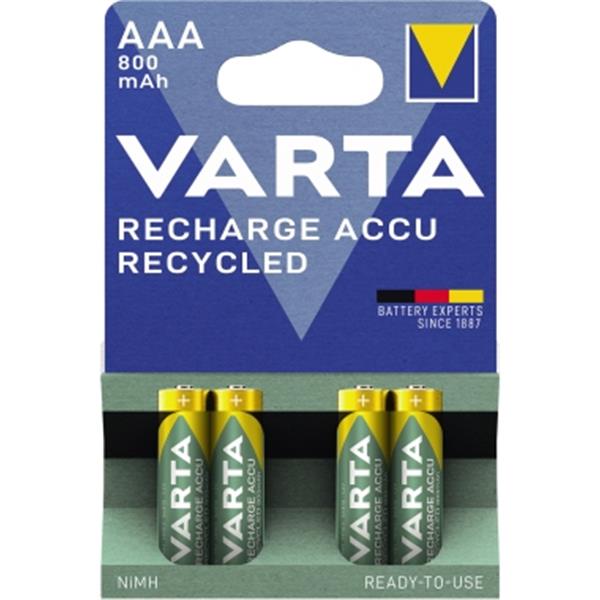 Preview: Varta Akku Recycled AAA/Micro 1.2V/ 800mAh HR03              4 St./Pack.