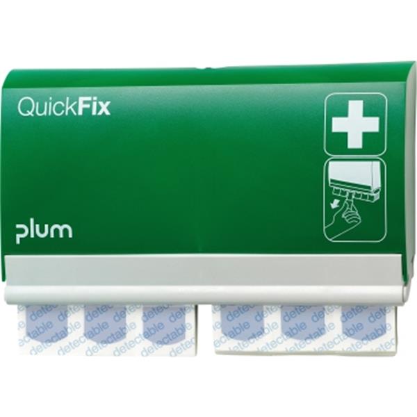 Preview: QuickFix Pflasterspender grün 2x45 Pflaster detectable Maße:13.5x23x3cm