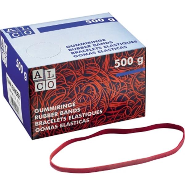 Preview: ALCO Gummibänder 200x6mm rot 500g