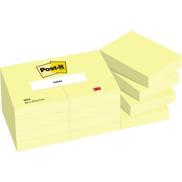 Preview: Haftnotizen 38x51mm gelb Post-it 100 Blatt           Packung 12 Block