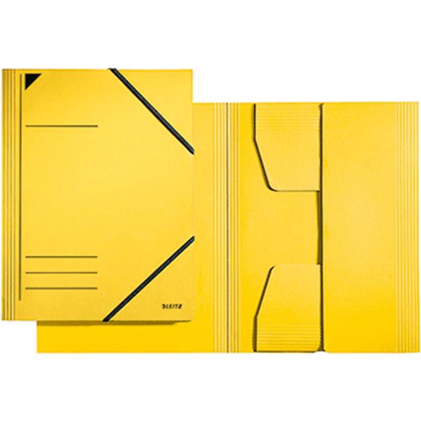 Preview: Eckspanner gelb A4 Karton/Pappe 3 Jurisklappen