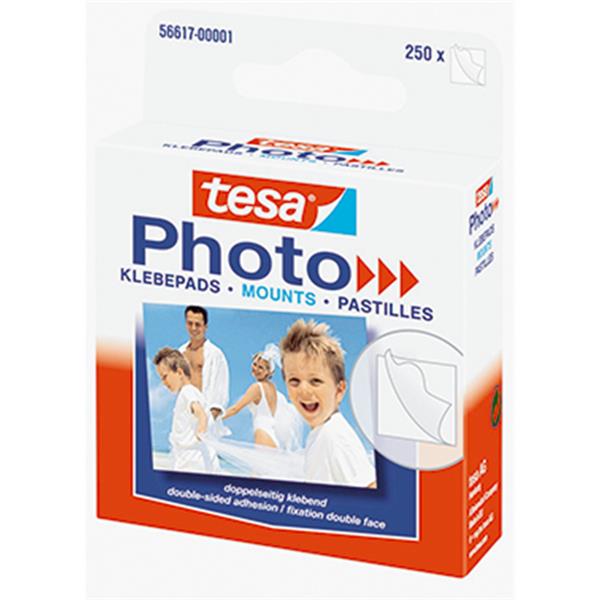Preview: Tesa Fotoklebepads weiß doppelseitig Packung 250 Pads