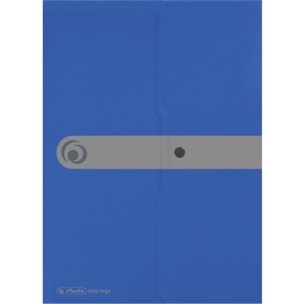 Preview: Dokumententasche A4 PP opak blau mit Druckknopfverschluss