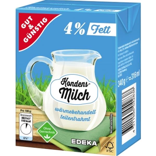 Preview: GUT & GÜNSTIG Kondensmilch 4% 340g