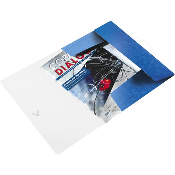 Preview: Eckspannermappe blau-metallic A4 PP Wow für 150 Blatt