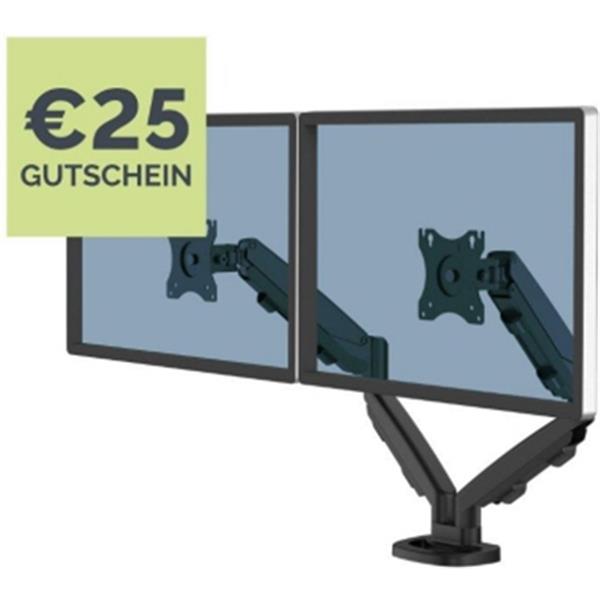 Preview: Monitorschwenkarm schwarz Tischklem. für 2 Monitore 39'' Eppa Fellowes