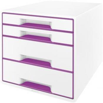 Leitz Schubladenbox WOW CUBE 52131062 4 Schubfächer weiß/violett