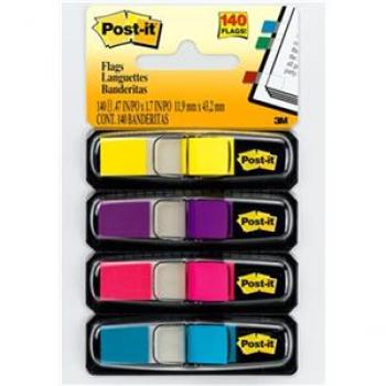 Post-it Index 683-4AB 11,9x43,2mm sort. 4 x Leuchtfarben je 35 Stück