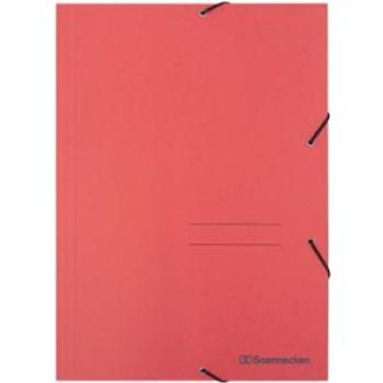 Eckspanner-Mappe A4 rot 390g Karton mit 3 Jurisklappen und Gummizug