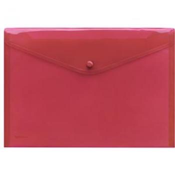 Sichttaschen A4 rot transparent PP mit Druckknopf Packung 10 Stück