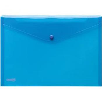 Sichttaschen A4 blau transparent PP mit Druckknopf Packung 10 Stück