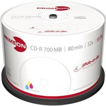 CD-R 80Min/700MB/52x InkJet 50erSpindel vollfl. bedruckbar PrimeOn