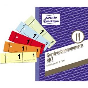 Avery Zweckform Garderobennummern 867-5 DIN A6 sort 5 St./Pack.