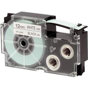 Casio XR-12WE1 schwarz auf weiß Schriftband 12mm für Label-Printer