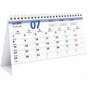 Monatsaufstellkalender 20x15cm 2021 12S zum Aufstellen blau/grau/rot