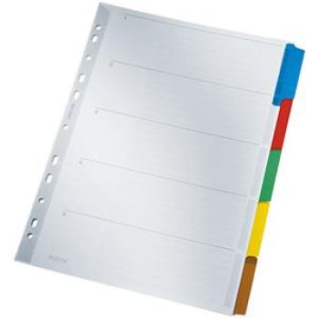 Register A4 blanko 5tlg. Karton grau mit farbigen Taben