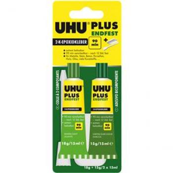UHU 2-Komponentenkleber plus endfest 33g, Tube Binder + Tube Härter