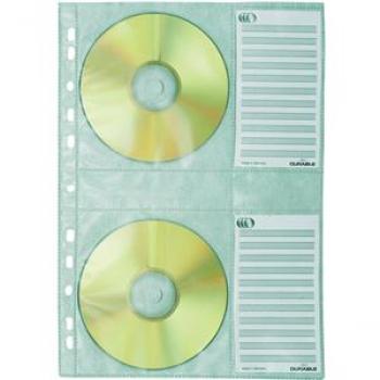 CD/DVD-Abhefthüllen 4CDs transparent mit Schutzvlies Packung 5 Hüllen