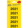 Inhaltsschilder 2021 gelb selbstklebend   Packung 100 Schilder