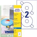 Etikett-CD 117-rund weiß 40Stück Rand rundum Glossy hochglänzend