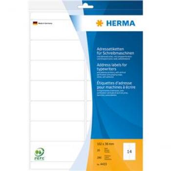 HERMA Etikett 4433 für Adressen 102x38mm weiß 280 St./Pack.