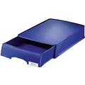 Briefkorb A4 blau Plus PS Leitz stapelbar mit Schublade